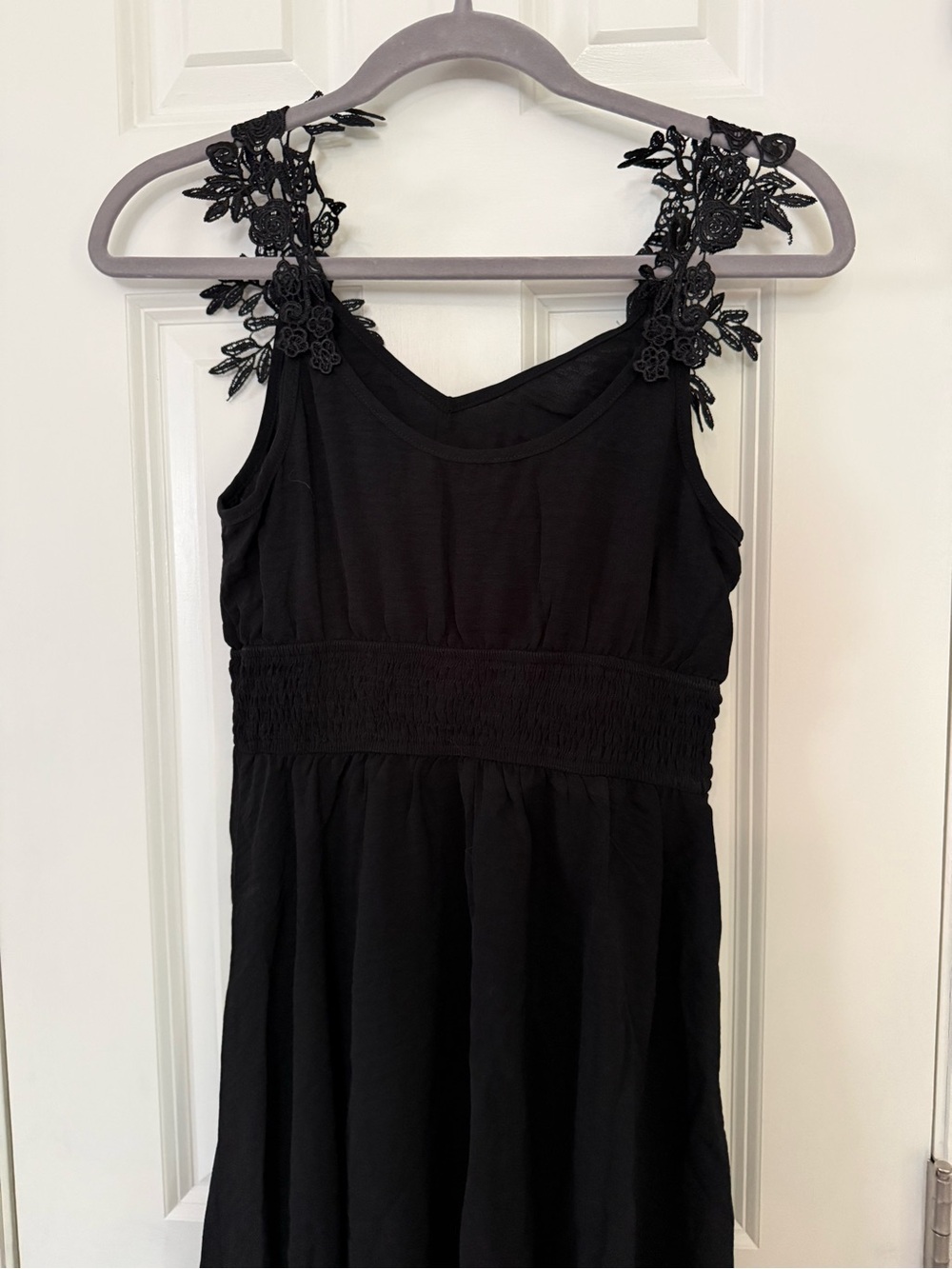 Cupshe Black Floral Lace Strap Mini Dress